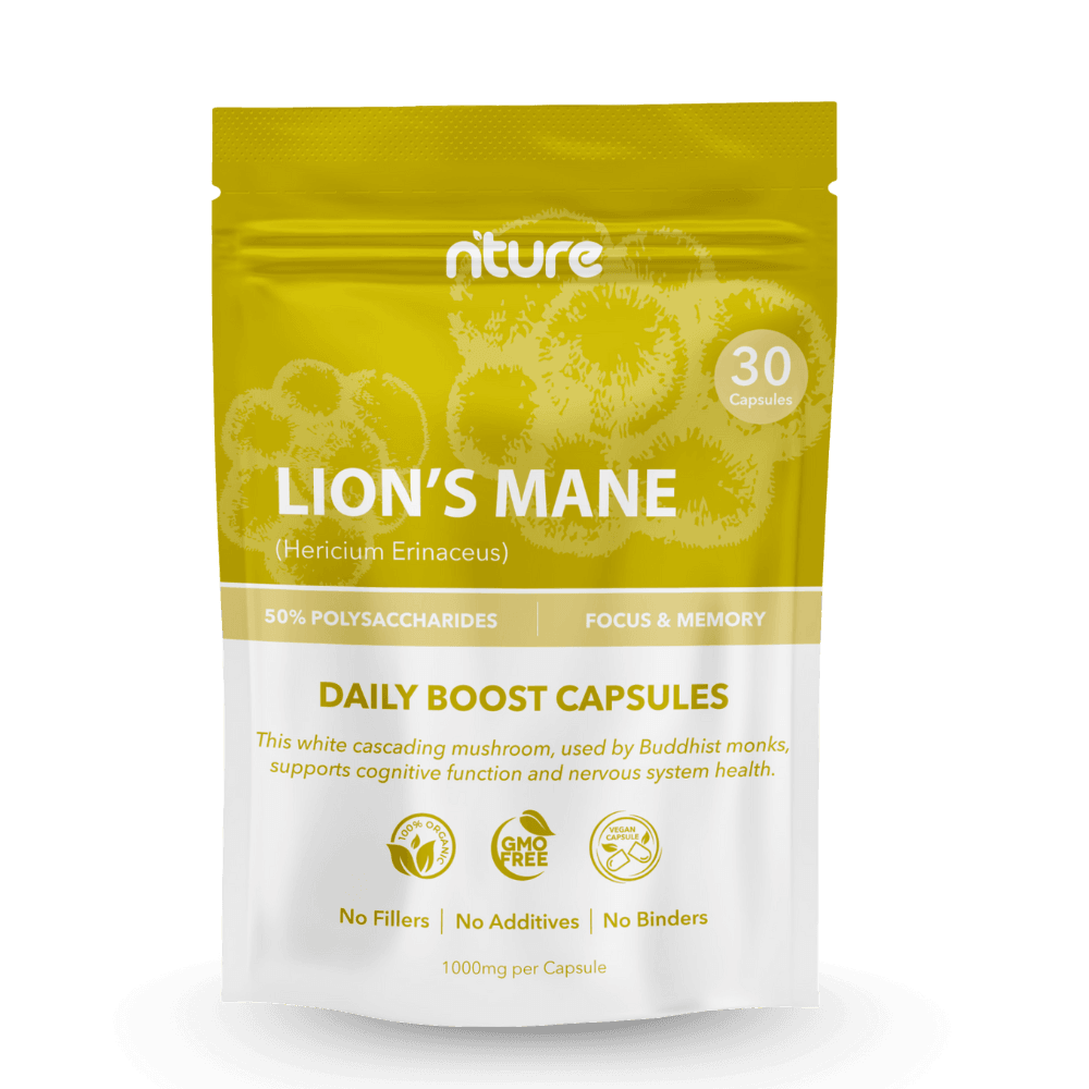 Lion's Mane Mushroom Capsules – front label
