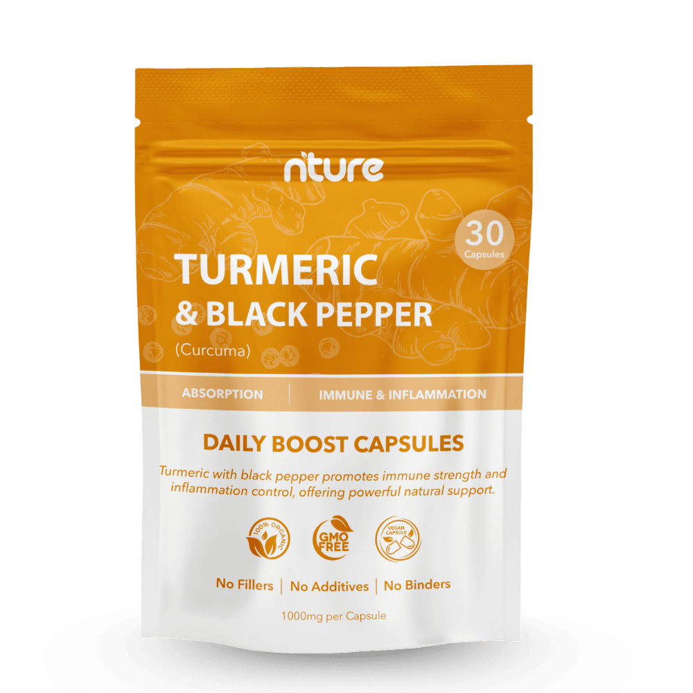 Turmeric & Black Pepper Capsules – front label